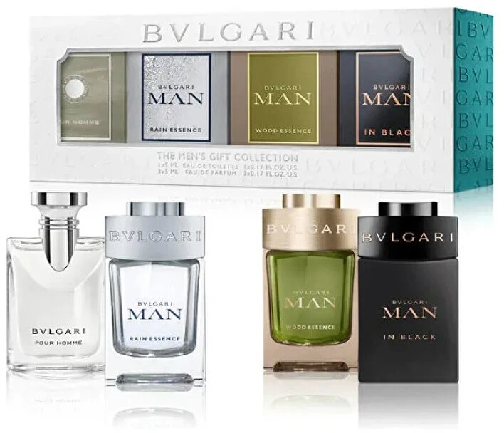 Bvlgari Man Aqua EDT, 5 ml Aqua Marine EDT, 5 ml Wood Essence EDP Glacial Essence, 5 mlmini Set