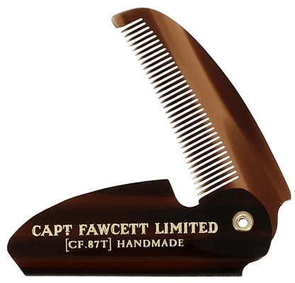 Captain Fawcett Folding Pocket Moustache Šukos Sulenkiamos kišeninės ūsų šukos, 1vnt.