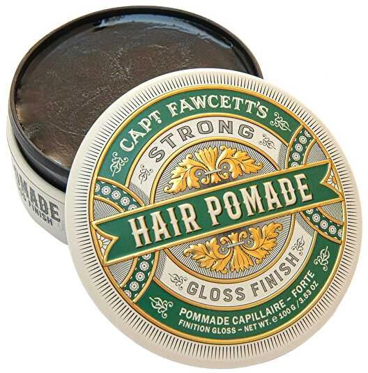 Captain Fawcett Strong Pomade Stiprios fiksacijos ir žvilgesio plaukų pomada, 100g