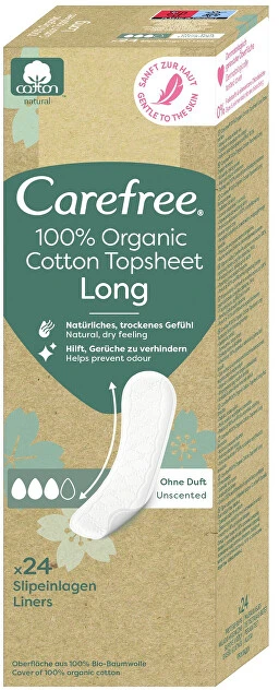 Carefree Organic Cotton Ilgi kelnaičių įklotai 24vnt
