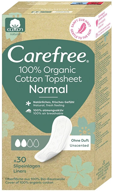 Carefree Organic Cotton Normal kelnaičių įklotai 30vnt