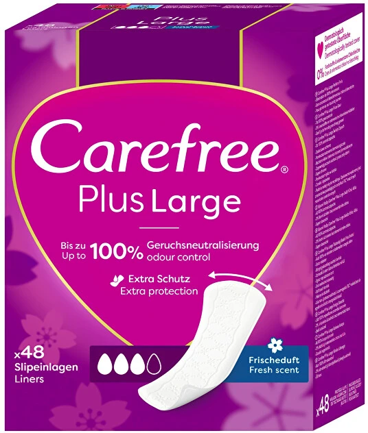 Carefree Plus Large higieniniai įklotai šviežio kvapo 48 vnt.