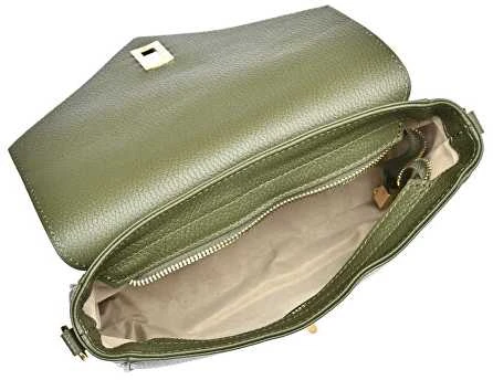 Carla Ferreri Moteriška odinė rankinė per petį CF1948T Verde Militare