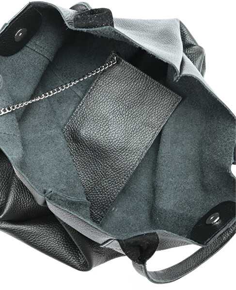 Carla Ferreri Women's leather Hobo handbag CF1619 Nero