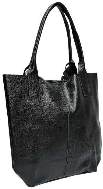 Carla Ferreri Women's leather Hobo handbag CF1619 Nero