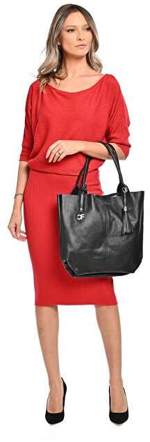 Carla Ferreri Women's leather Hobo handbag CF1619 Nero