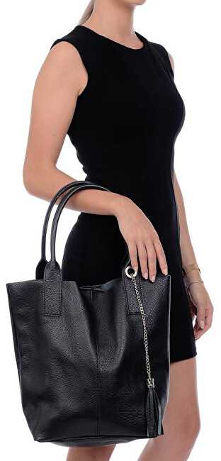 Carla Ferreri Women's leather Hobo handbag CF1619 Nero