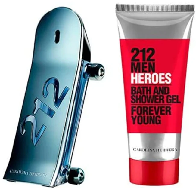 Rinkinys moterims Carolina Herrera 212 Heroes (kvepalai Carolina Herrera 212 Heroes EDT, 90 ml + dušo želė 100 ml)
