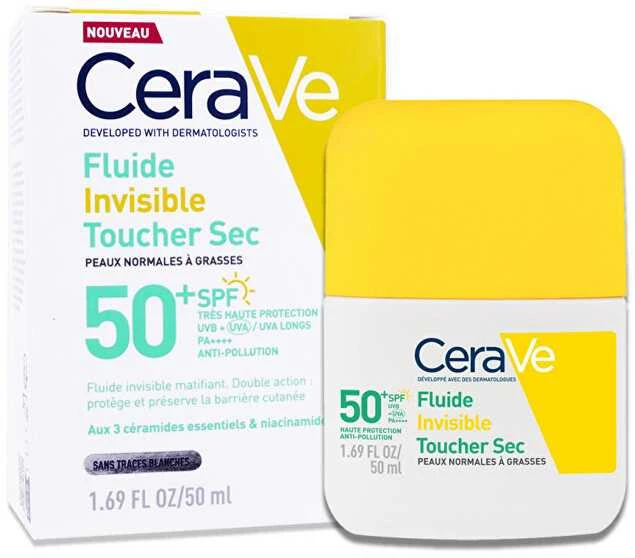 CeraVe Invisible Oil-Control Hydrating Sunscreen Fluid SPF 50+ apsauginis fluidas nuo saulės, 50 ml