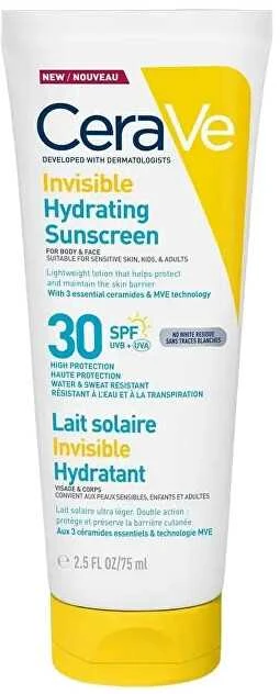 CeraVe Invisible Hydrating Protective Lotion SPF 30 apsauginis losjonas nuo saulės, 75 ml