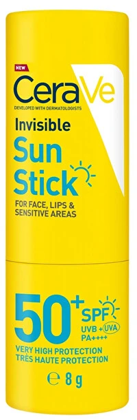 CeraVe Invisible Sun Stick SPF 50+ apsauginis pieštukas nuo saulės, 8 g