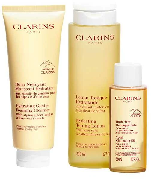 Clarins drėkinamasis švelnus putojantis valiklis, 125 ml rinkinys, 4 dalys