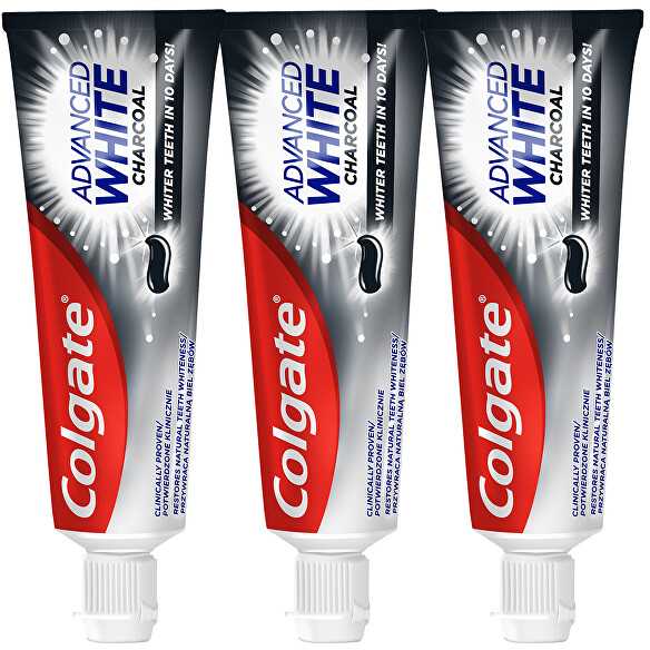 Colgate Advanced Baltas Charcoal whitening toothpaste 3 x 75 ml