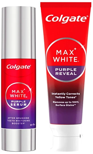 Colgate Max Baltas Violetinė – dantų balinimo rinkinys