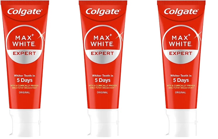 "Colgate" balinamoji dantų pasta "Max Baltas Expert Original" 3 x 75 ml