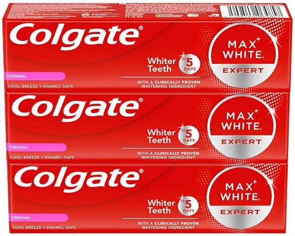 "Colgate" balinamoji dantų pasta "Max Baltas Expert Original" 3 x 75 ml