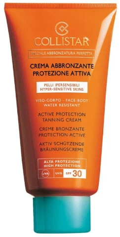 "Collistar" aktyvi apsauga nuo saulės veido ir kūno kremas Spf30 itin jautriai odai 150ml