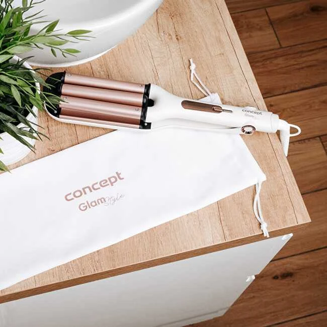 Concept KT2140 Hair styling device – waver auksinis, baltas