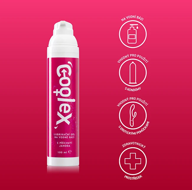 Coolex Vandens pagrindo lubrikacinis gelis su braškių skoniu 100 ml
