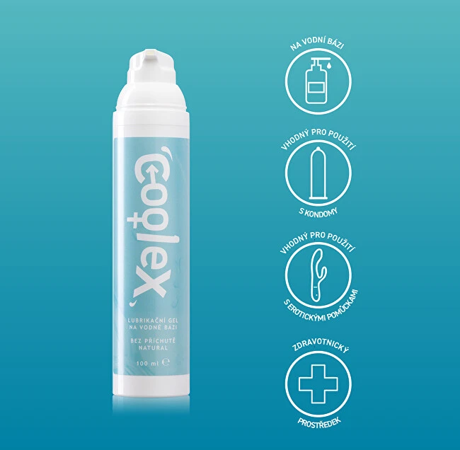 Coolex Vandens pagrindo lubrikantas gelis, bekvapis natūralus, 100 ml