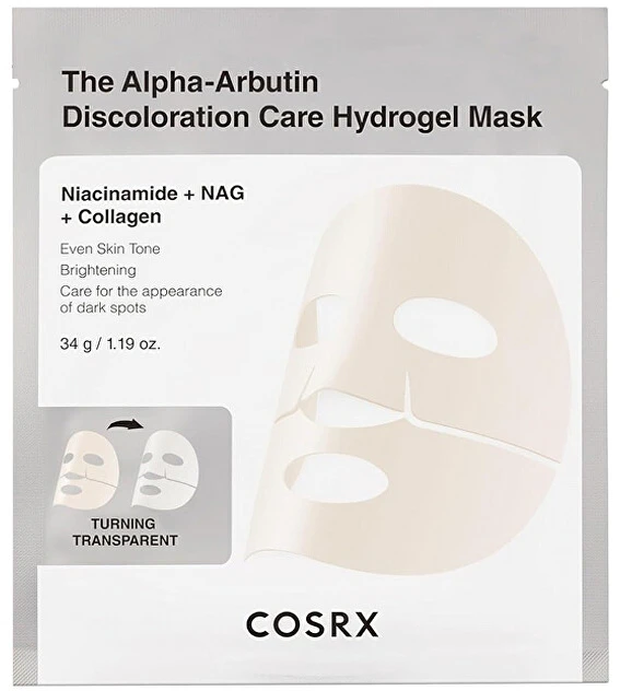 None COSRX Arbutin Discoloration maska sejas ādai ar alfa-arbutīnu, niacinamīdu un kolagēnu 34g