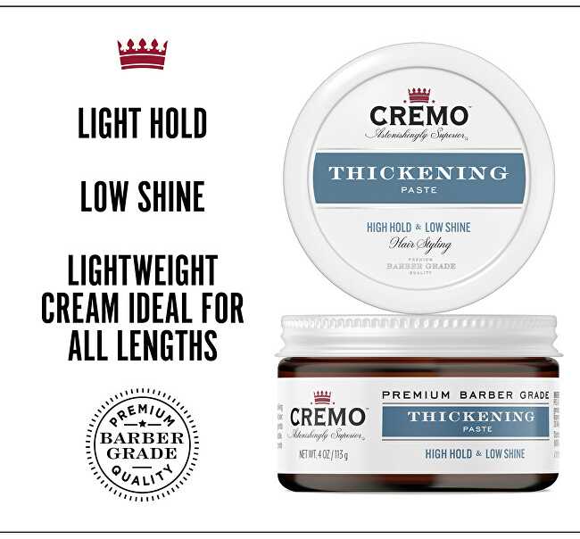 Cremo plaukų formavimo pasta „High Hold & Low Shine“ (storinamoji pasta) 113 g