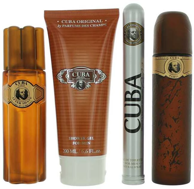 Cuba Gold rinkinys vyrams (EDT, 100 ml + vanduo po skutimosi, 100 ml + dušo želė, 200 ml + EDT, 35 ml)