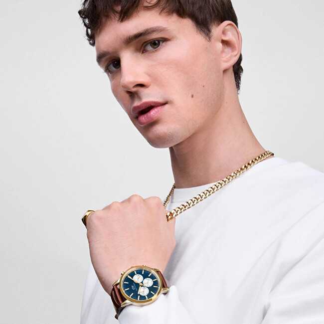 Daniel Wellington Išskirtinis paauksuotas vyriškas vėrinys Ellipse Cuban Chain DW00401668