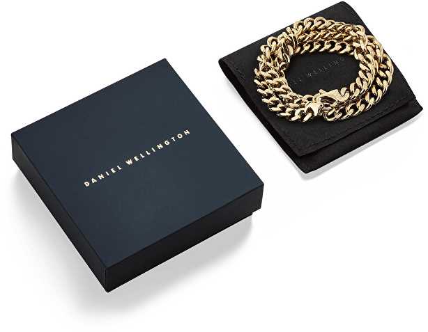 Daniel Wellington Išskirtinis paauksuotas vyriškas vėrinys Ellipse Cuban Chain DW00401668