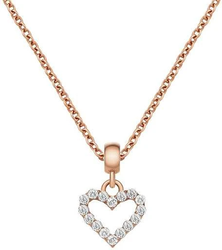 Daniel Wellington Auksuotas širdies formos pakabukas su skaidriais kristalais „Charms DW00400427“