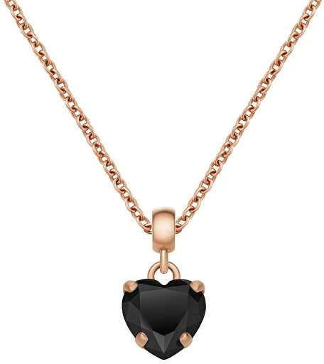 Daniel Wellington Auksuotas pakabukas su juoda širdele „Charms DW00400426“