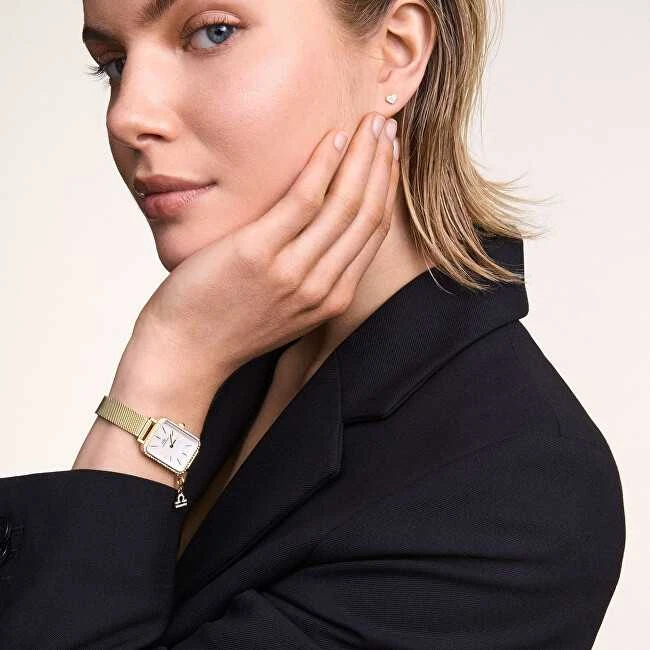 Daniel Wellington Auksuotas viengubas auskaras Širdelė su kristalais DW00400868
