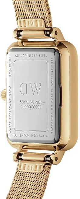 MOTERIŠKAS LAIKRODIS DANIEL WELLINGTON Quadro Lumine Pressed Piano 20mm DW00100582 + DĖŽUTĖ (zw519a)