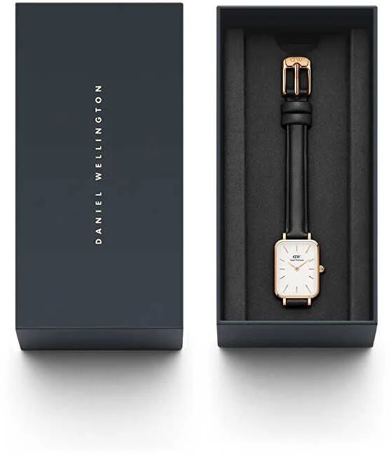 DANIEL WELLINGTON MOTERIS LAIKRODIS DW00100434 – Quadro Pressed Sheffield Gold 32mm + DĖŽĖ