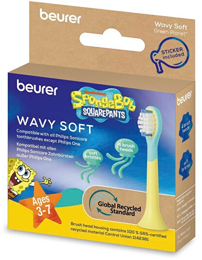Papildomi šepetėliai Beurer SC11 Wavy Soft, 3+ m., 4 vnt.