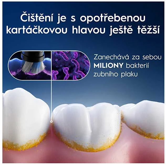 Oral-B iO galvučių keitimo svarba infografikas