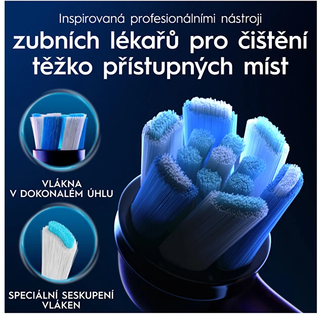 BRAUN iO RB CBF-6 Ultimate Clean Juodas 6ct antgaliai dantų šepetėliui