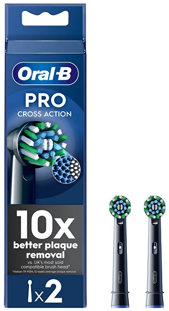 Dantų šepetėlio galvutės Oral-B EB50-2 Cross Action Pro, juodos spalvos, 2 vnt.