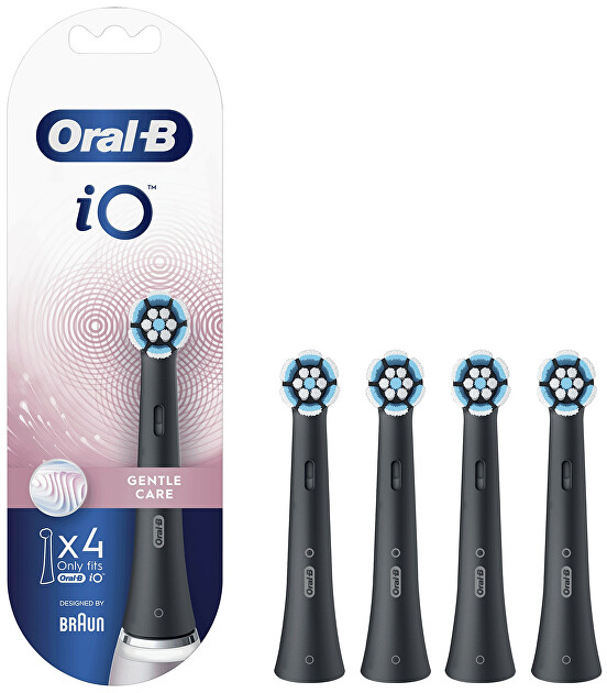 Dantų šepetėlis Braun SB-4 Oral-B iO Gentle Care Juodas keičiamos dantų šepetėlio galvutės 4 vnt.