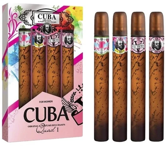 Cuba Quad I EDT rinkinys moterims (EDT Heartbreaker 35 ml + EDT La Vida 35 ml + EDT Victory 35 ml + EDT VIP 35 ml)