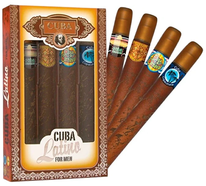 Cuba Latino EDT rinkinys vyrams (EDT Cactus 35 ml + EDT Maya 35 ml + EDT Carnaval 35 ml + EDT Copacabana 35 ml)