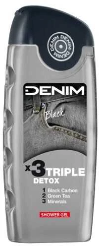 Denim Juodas Triple Detox Dušo želė vyrams, 250 ml