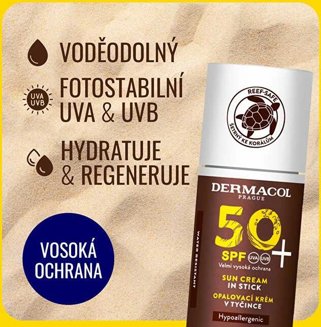 Dermacol Sun Kreminis In Stick veido priežiūros priemonė nuo saulės