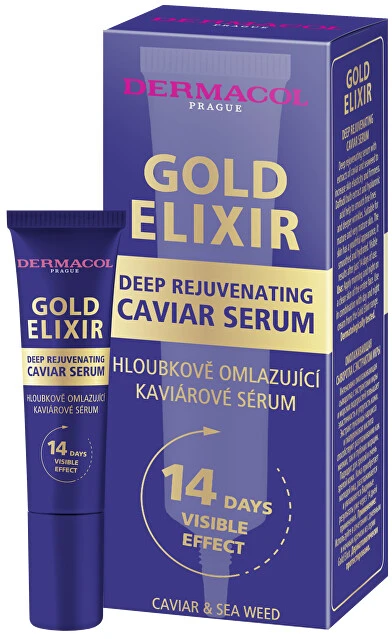 Dermacol Gold Eliksyras Deep Rejuvenating Caviar Serum odos serumas