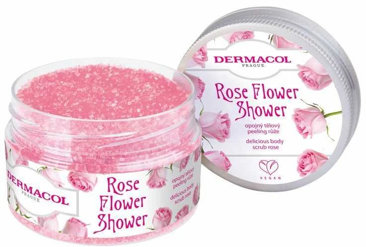 Dermacol Rose Flower Shower dušo kūno šveitiklis kūno šveitiklis moterims, 200 g