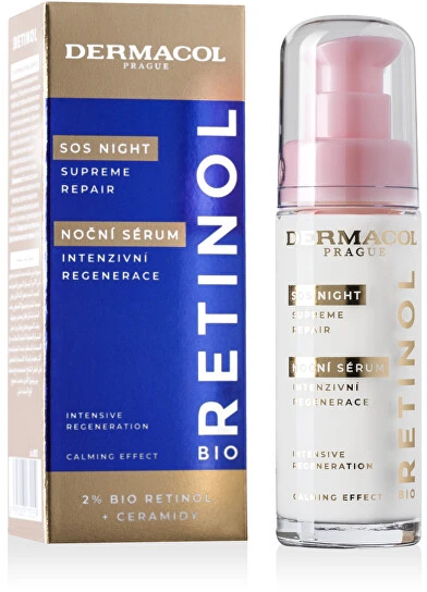 Dermacol Bio Retinol SOS Night Supreme Repair Serum odos serumas