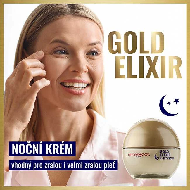 Dermacol Gold Eliksyras Night Skin Kreminis moterims, 50 ml