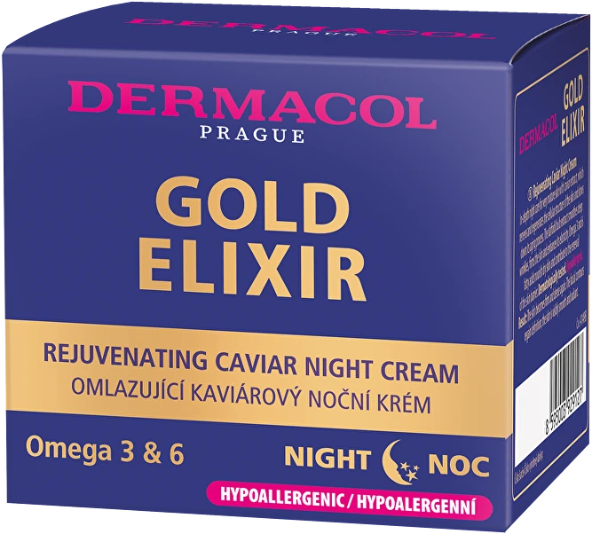 Dermacol Gold Eliksyras Night Skin Kreminis moterims, 50 ml