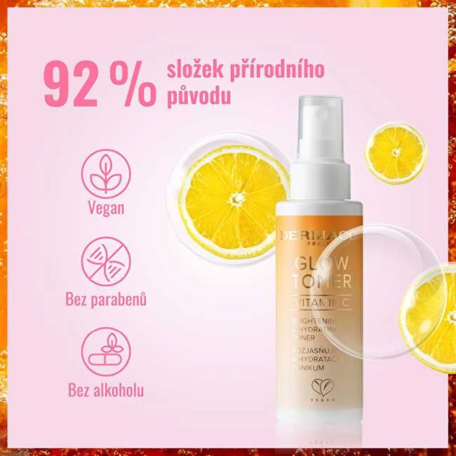 „Dermacol Glow Toneris“ skaistinamasis ir drėkinamasis tonikas su vitaminu C, 100 ml