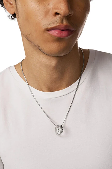 Diesel Modern Ring Pendant Necklace DX1644040